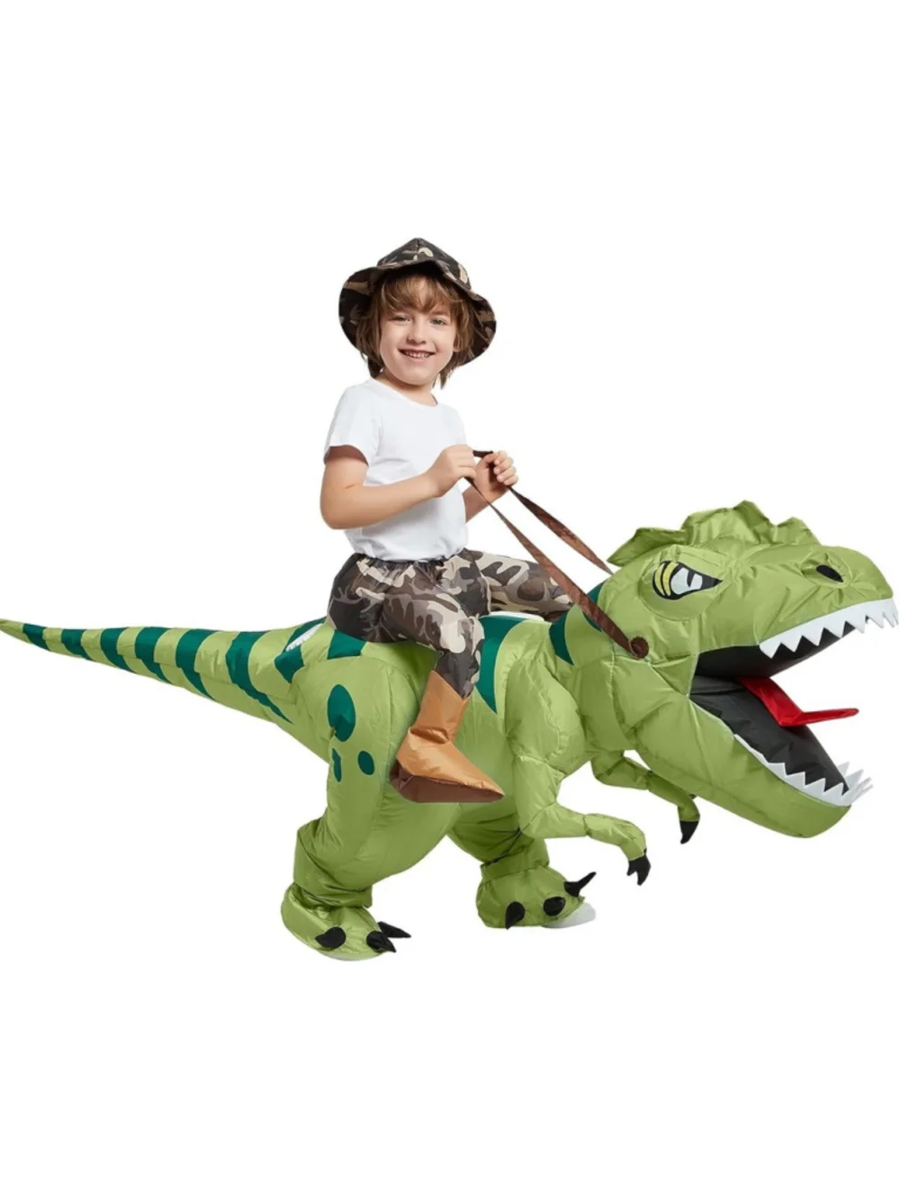 Kids Inflatable Dinosaur Costume T Rex Blow Up Funny Fancy Party Halloween
